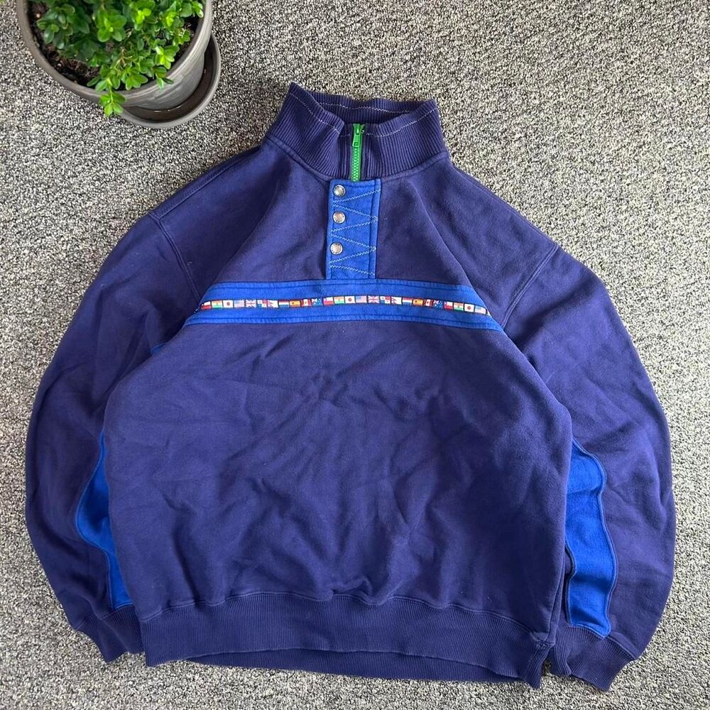 Orvis Men's Navy and Blue Sweatshirt
